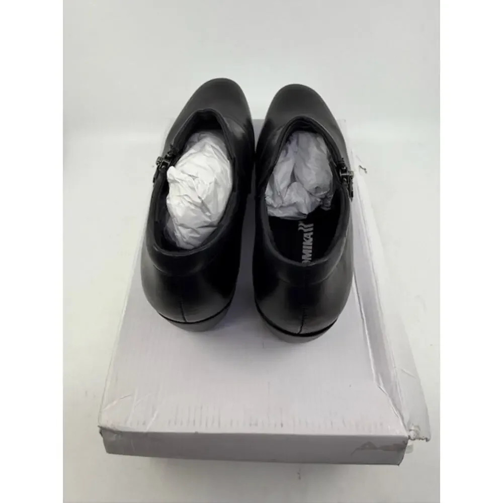 Romika Leather Ankle Loafer Shoes Block Heels Side Zipper Black Womens Size 37 - Picture 4 of 6